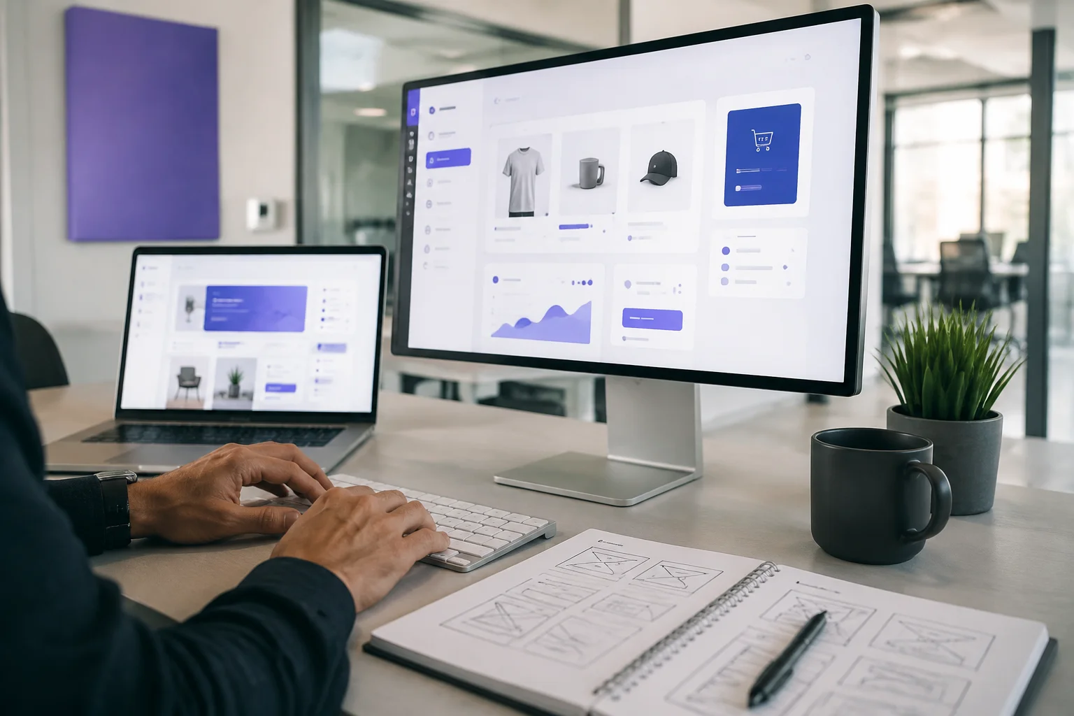 Illustrative corporate websites service environment